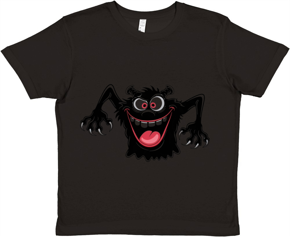 Funny Black Monster Terror Halloween T-Shirt Premium Kids Crewneck T-shirt