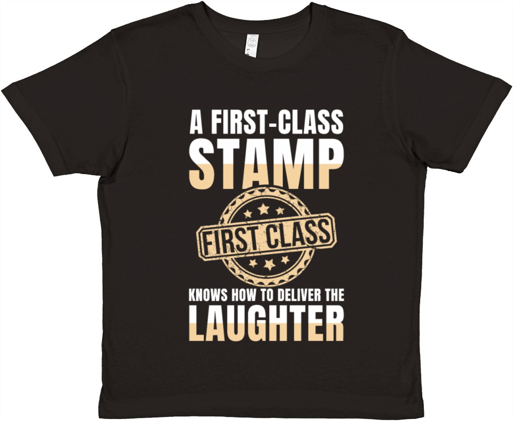 Funny Postal Humor Stamp Collection Premium Kids Crewneck T-shirt