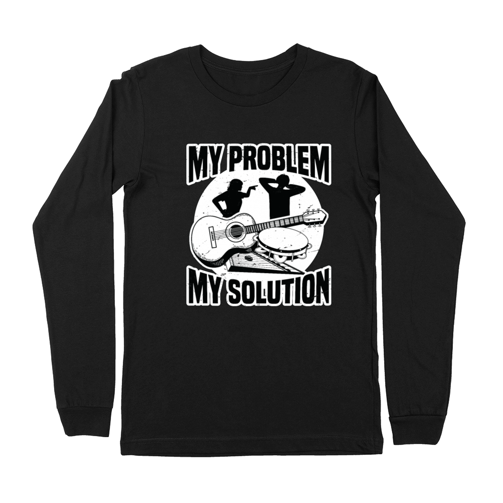 Folk Music Enthusiast My Problem My Pictogram Dad Premium Long Sleeve