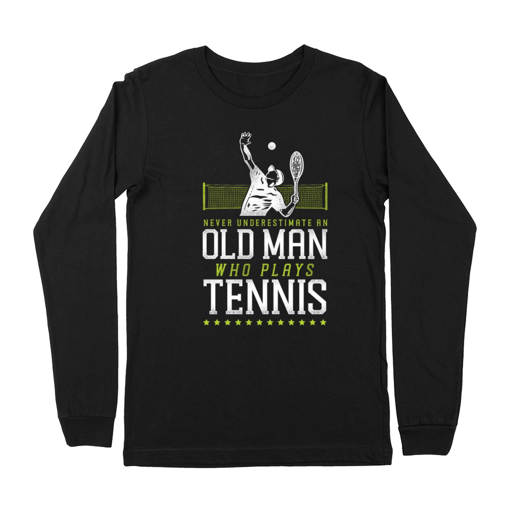 Funny Tennis Player Racket Grandpa Premium Long Sleeve