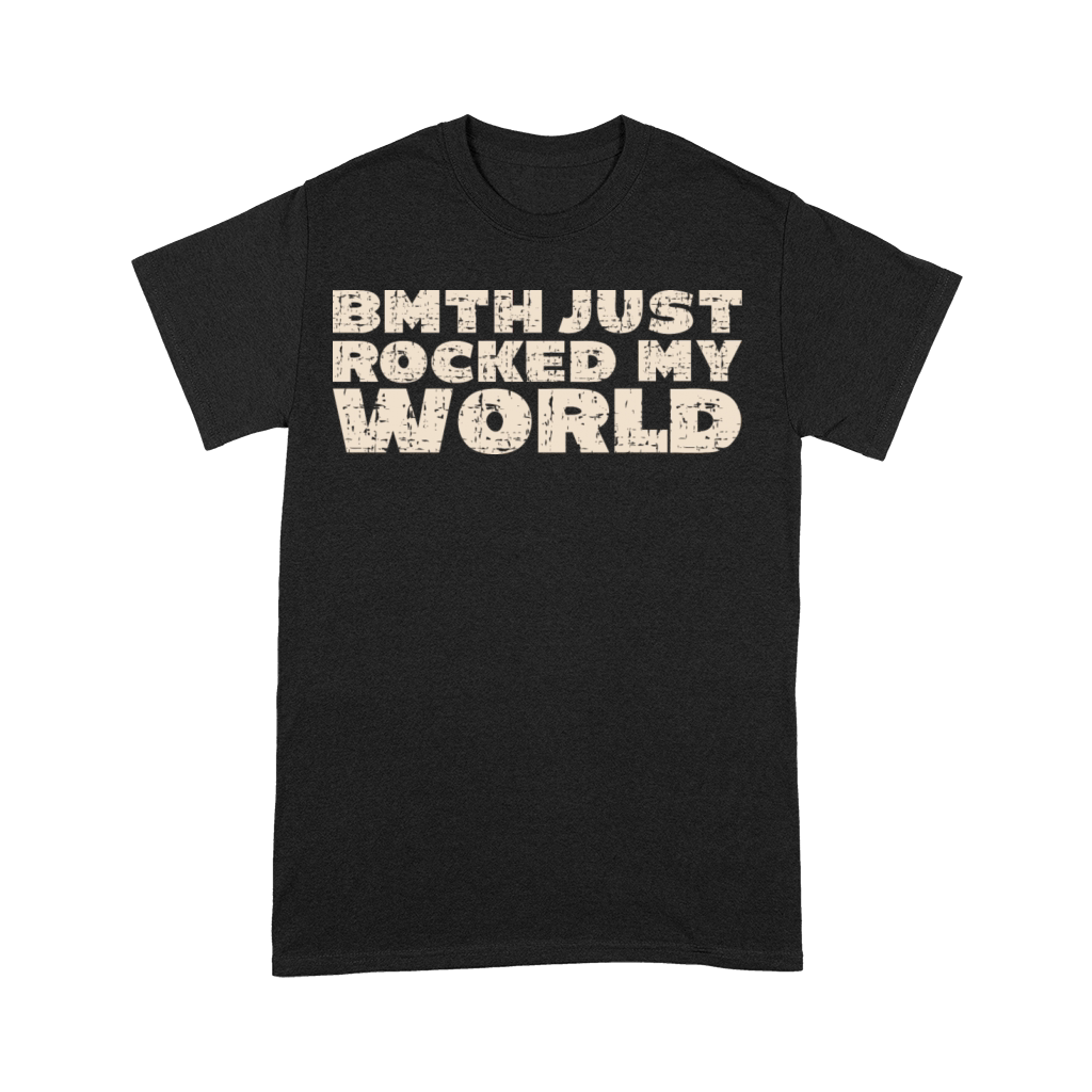 BMTH Just Rocked My World Grunge Text Design Premium T-shirt