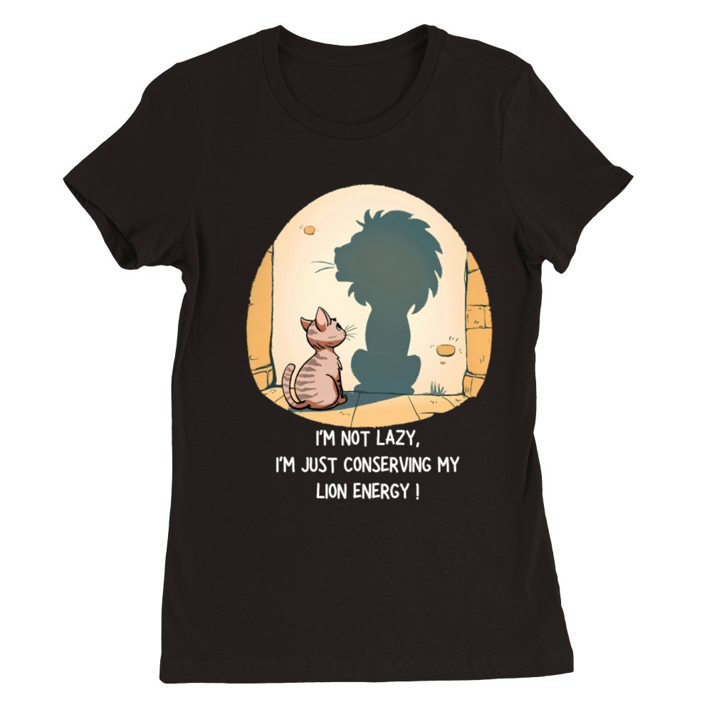 Im not a lazy cat t-shirt Premium Womens Crewneck T-shirt