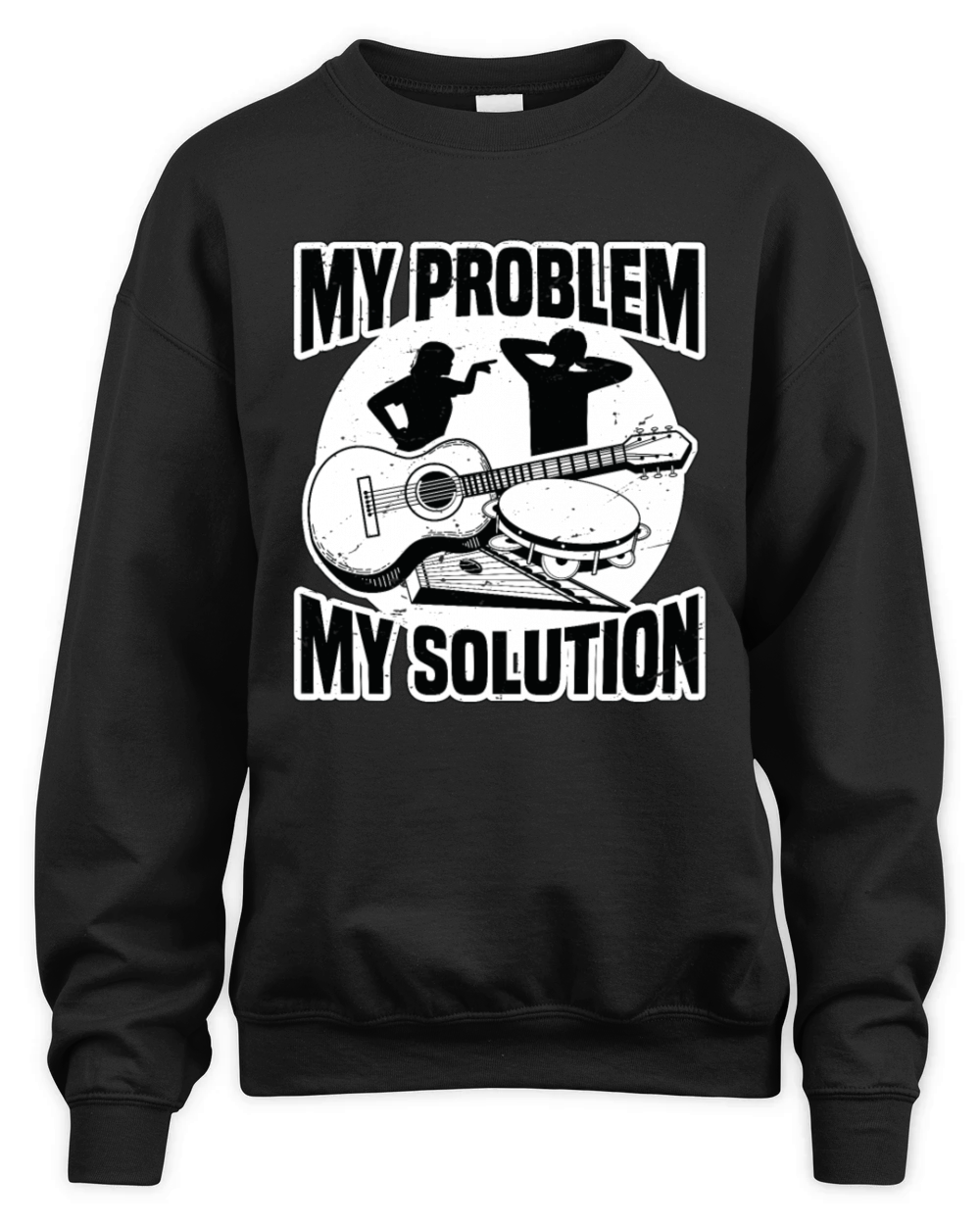 Folk Music Enthusiast My Problem My Pictogram Dad Unisex Premium Crewneck Sweatshirt
