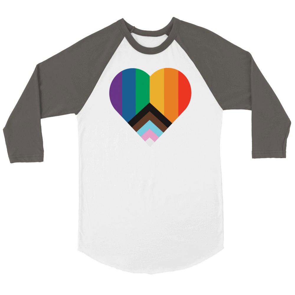 Heart Rainbow Unisex ¾ sleeve Raglan T-shirt