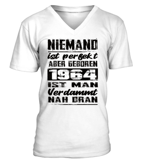 Nobody Is Perfect But Born 1964 Birthday V-Neck T-shirt