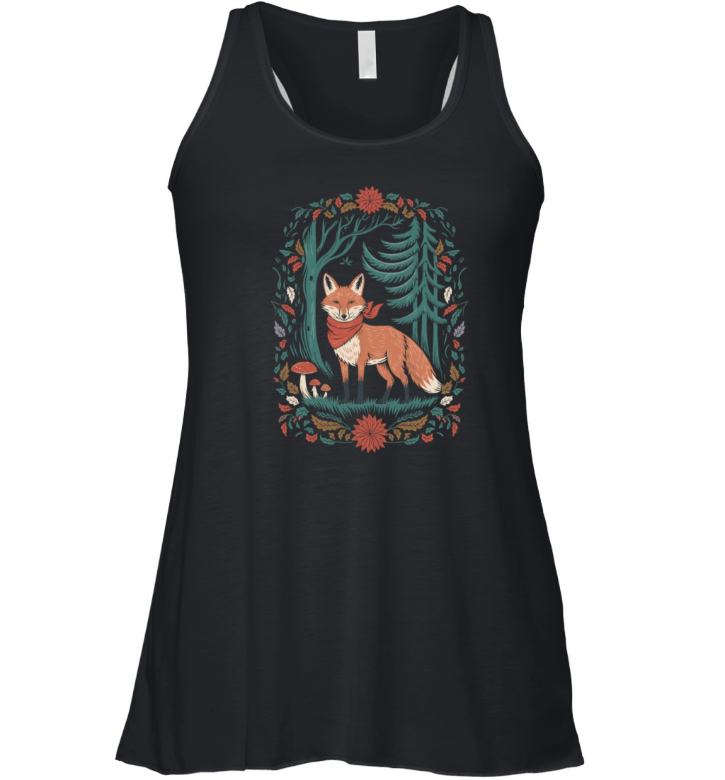 Cottagecore Fox in enchanting Forest Women's Flowy Tank Top