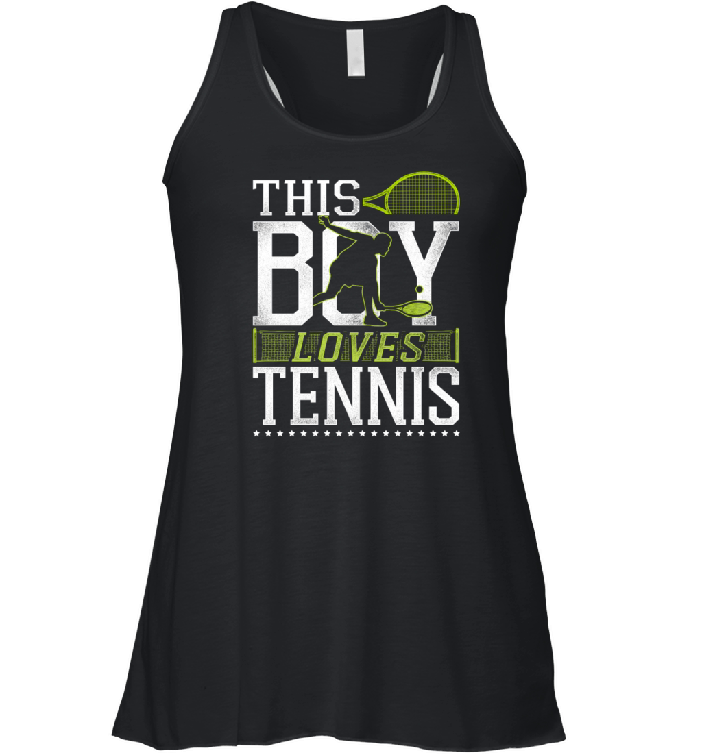 Funny Tennis Player Racket Boy Women's Flowy Tank Top