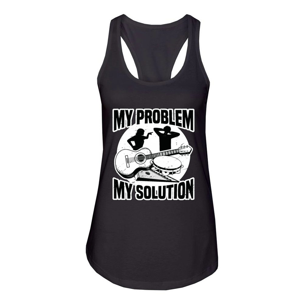 Folk Music Enthusiast My Problem My Pictogram Dad Women's Racerback Tank