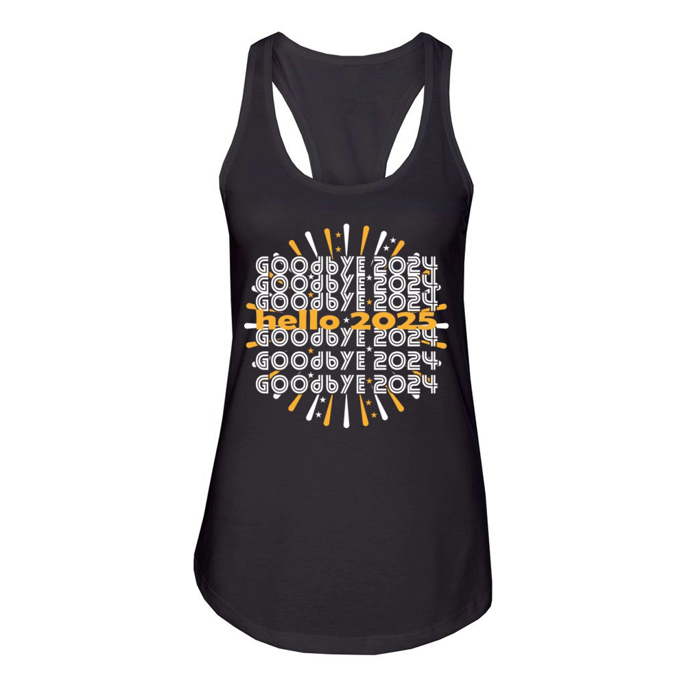 goodby 2024 hello 2025 Women's Racerback Tank