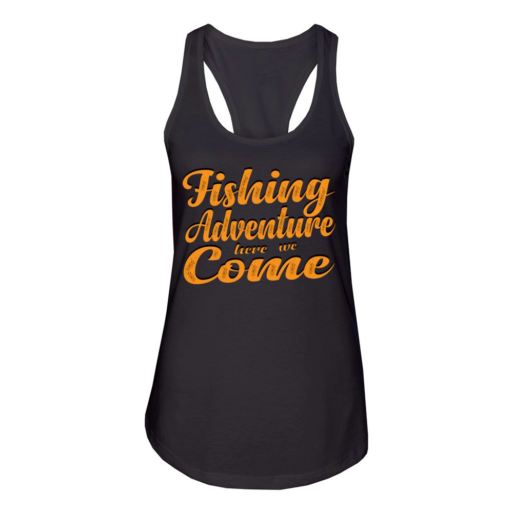 vintage fishing adventure Women's Racerback Tank