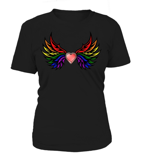 "Heart with Wings in Pride Colors" Design Women's T-Shirt