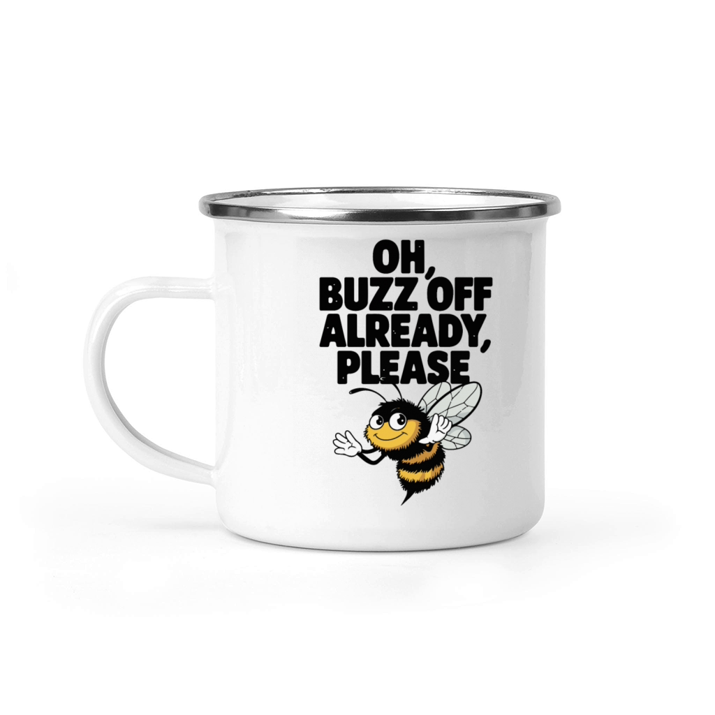 Oh Buzz Off Already Funny Bee Cartoon Sarcastic Camping Mug