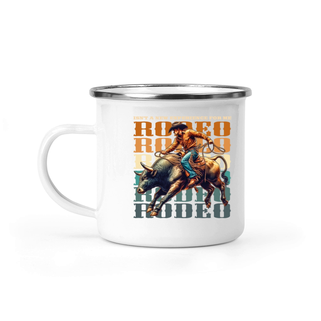 Vintage style Western Bull Rider Camping Mug