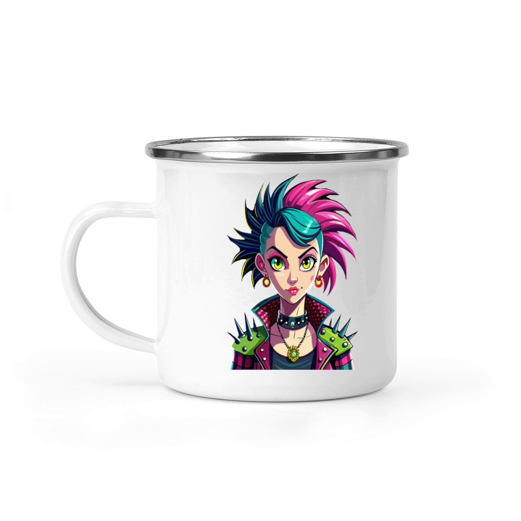 Vivid Punk Rebellion - Bold and Fearless Camping Mug