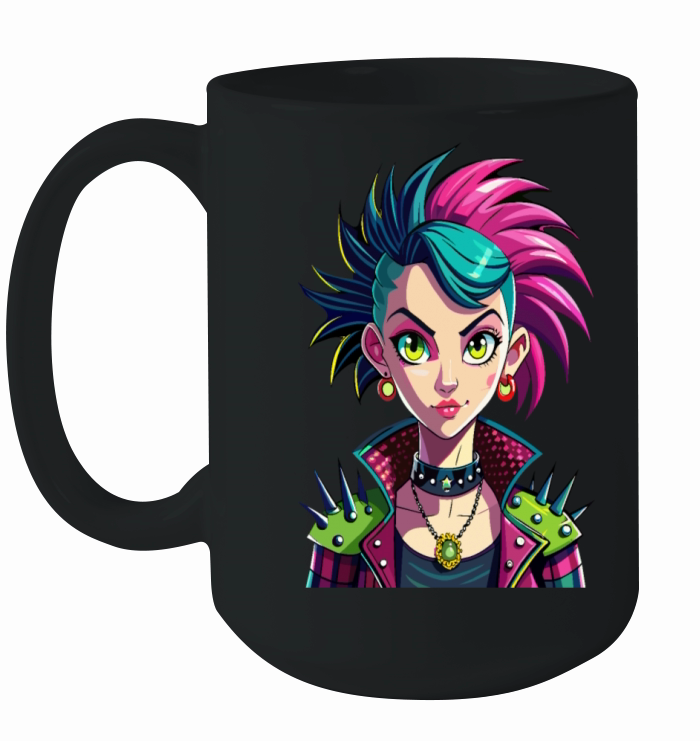 Vivid Punk Rebellion - Bold and Fearless Ceramic Mug