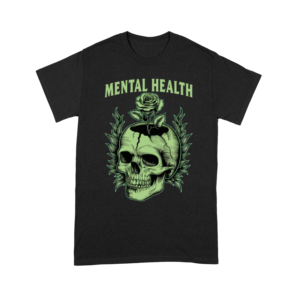 Mental Health Awareness Month Green Skull Comfort T-shirt