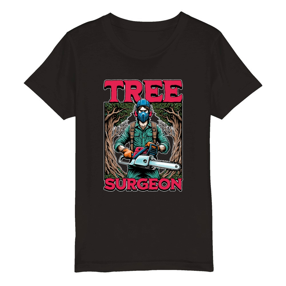 Arborist Tree Surgeon Arboriculture Woodcutter Organic Kids Crewneck T-shirt