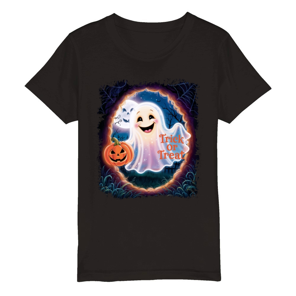 Trick or Treat halloween ghost funny Organic Kids Crewneck T-shirt