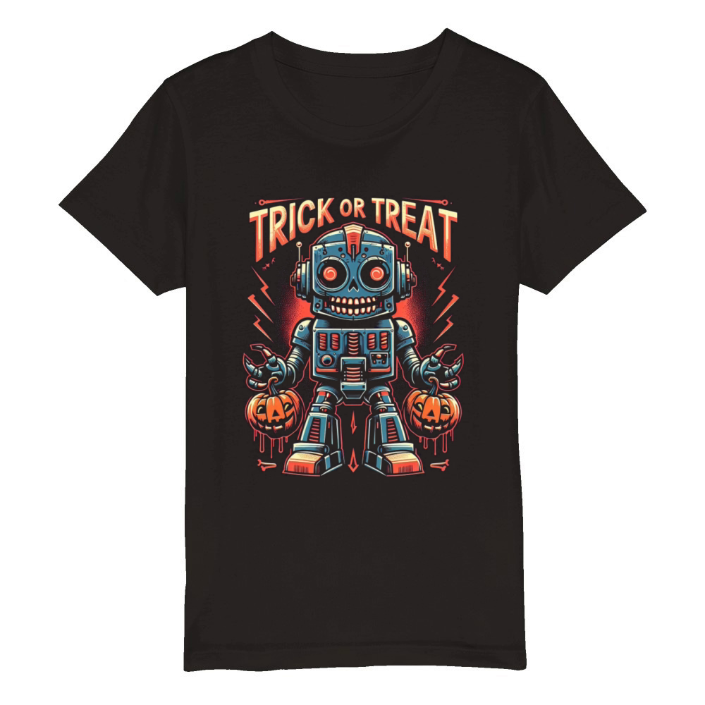 Trick or treat robot Organic Kids Crewneck T-shirt