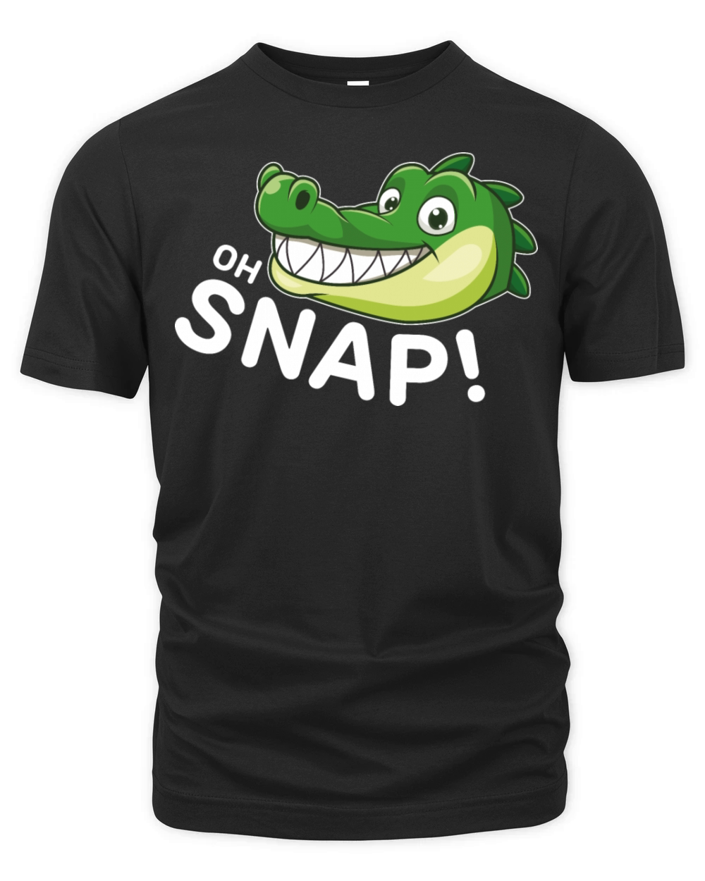Cute Cartoon Alligator Snappy Oh Snap Funny Saying Organic Unisex T-shirt