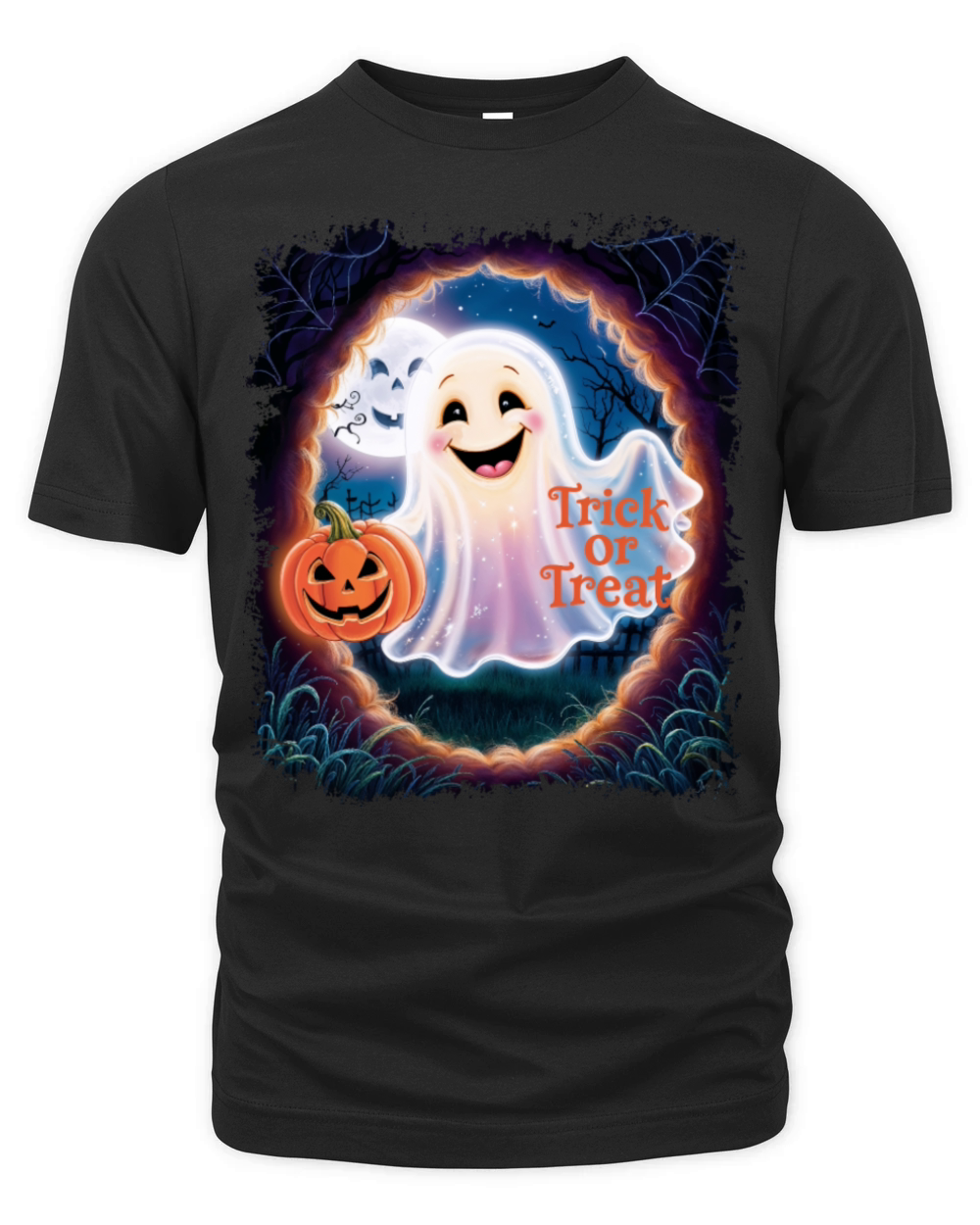 Trick or Treat halloween ghost funny Organic Unisex T-shirt