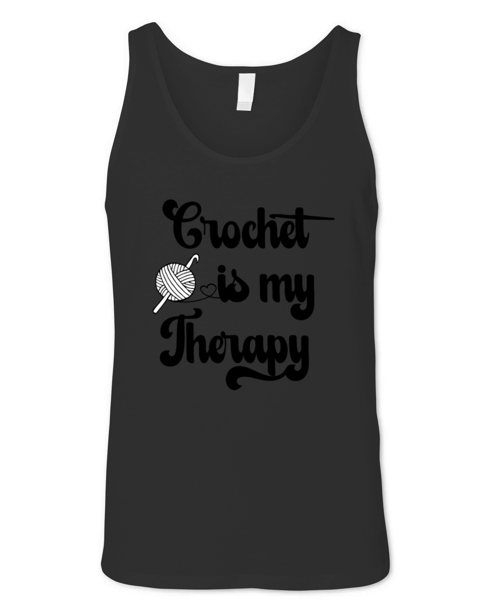 Crochet is my Therapy Quote with Yarn Ball Unisex Jersey Tank