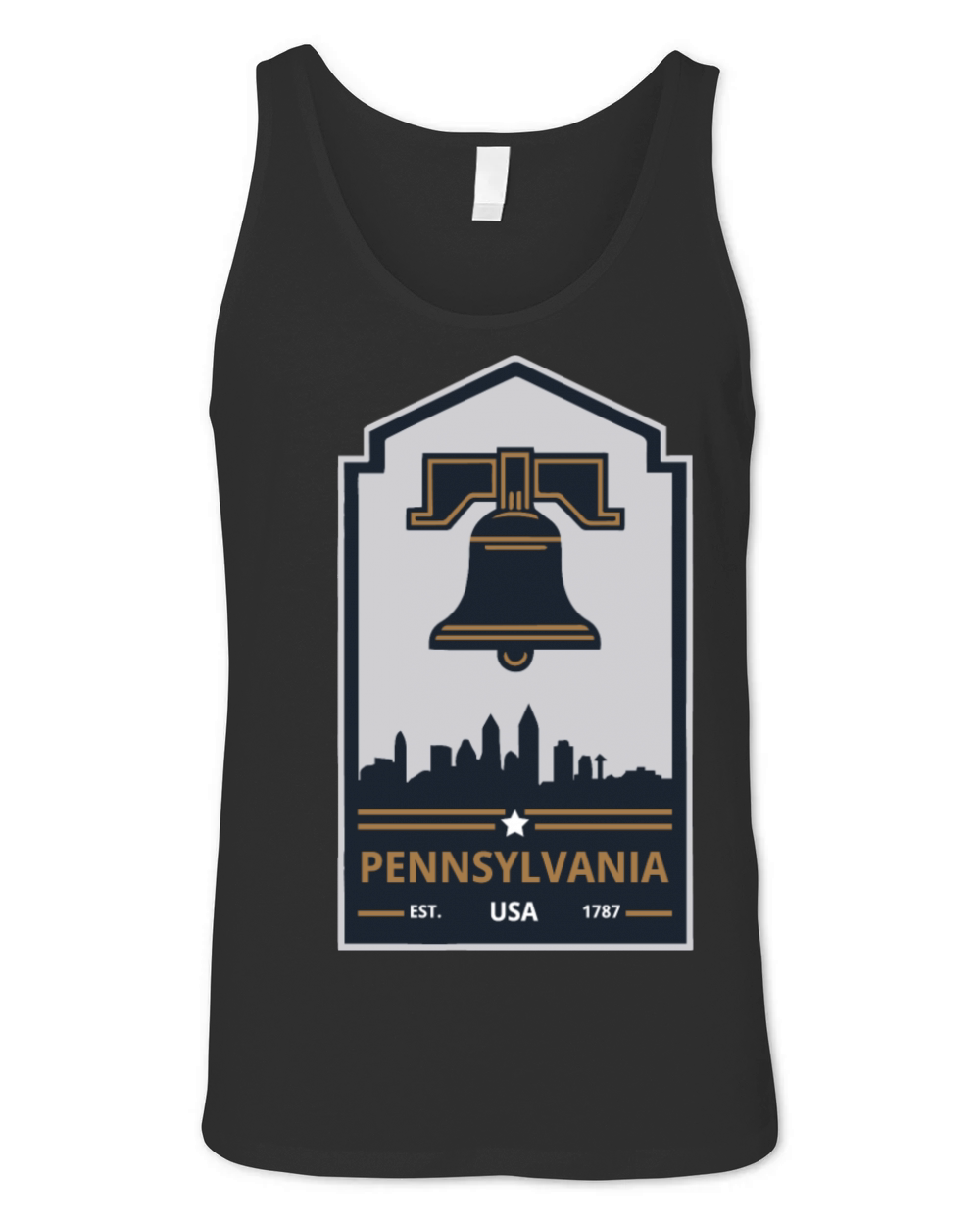 Vintage Pennsylvania Emblem with Liberty Bell Unisex Jersey Tank