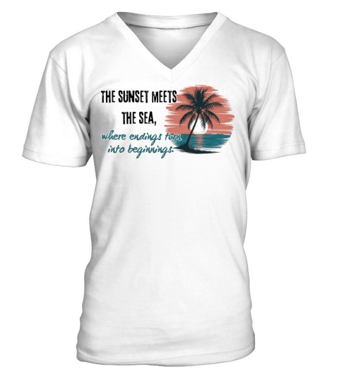 The sunset meets the sea V-Neck T-shirt