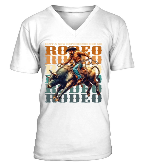 Vintage style Western Bull Rider V-Neck T-shirt