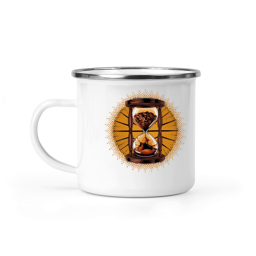 Coffee Bean Hourglass Vintage Camping Mug