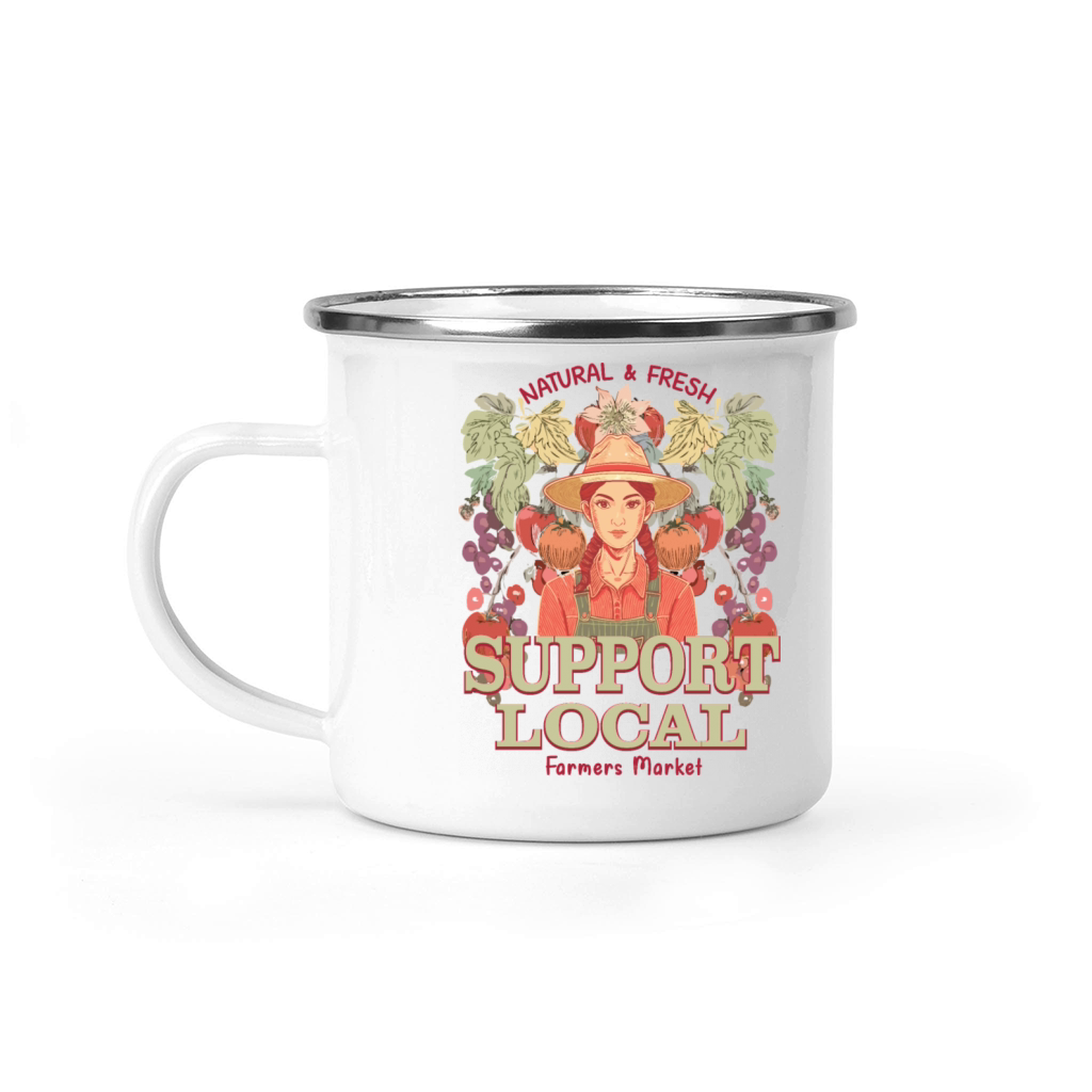Retro Fruit Graphic to Support Local Camping Mug