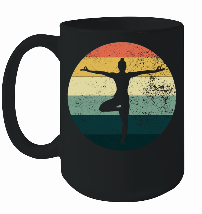 Retro Yoga Teacher Gift Ceramic Mug