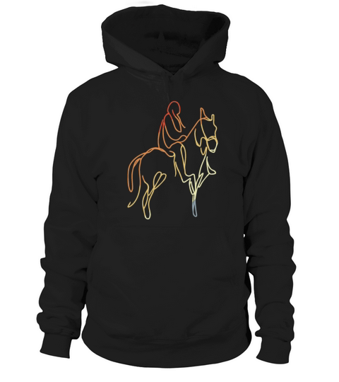 Vintage Horse Riding Drawing Hoodie Unisex