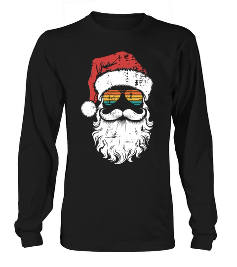 Cool Santa with Sunglasses Vintage Holiday Look Long sleeved Unisex