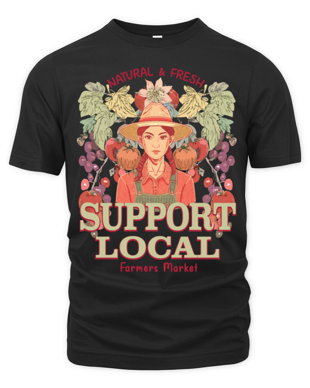 Retro Fruit Graphic to Support Local Organic Unisex T-shirt