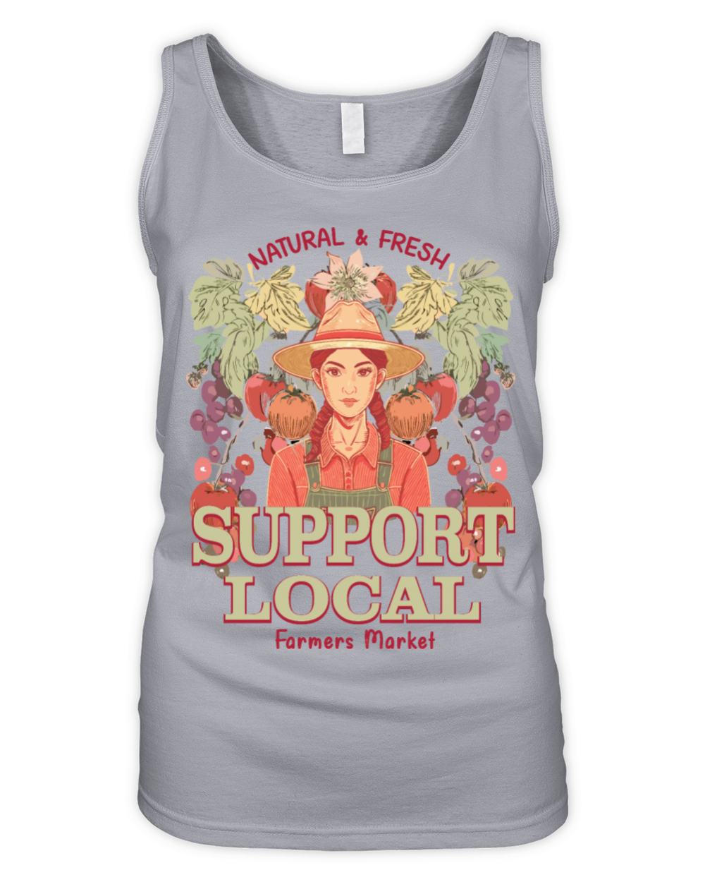 Retro Fruit Graphic to Support Local Organic Women's Tank Top