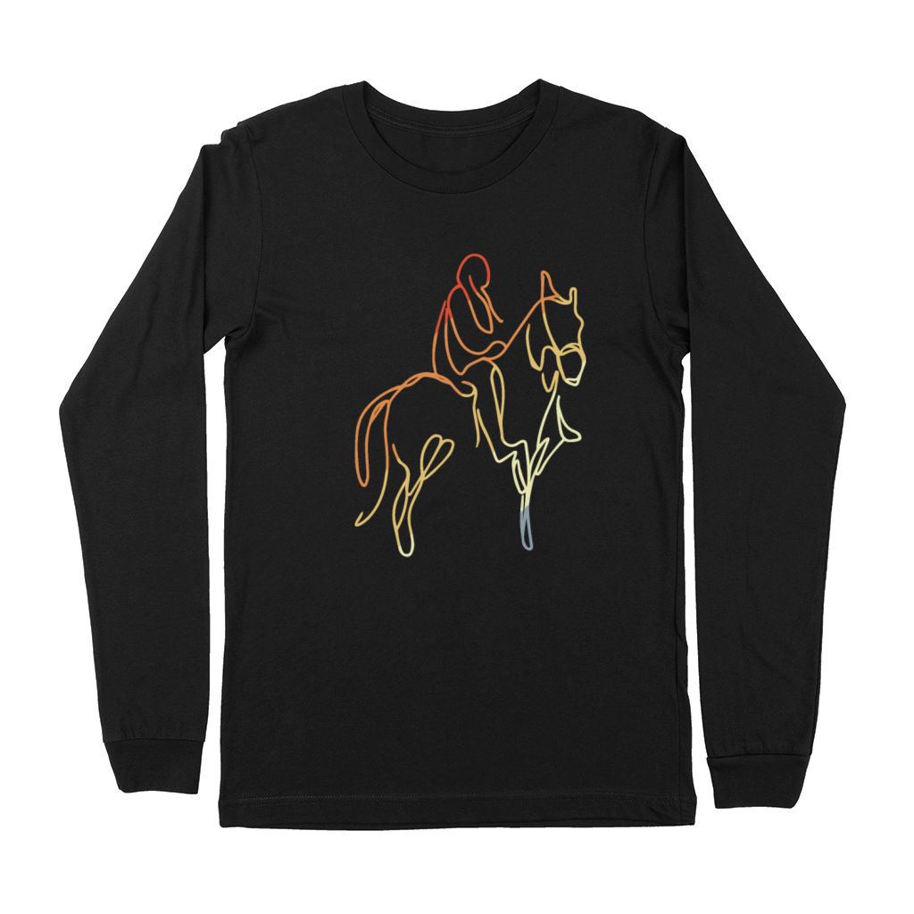 Vintage Horse Riding Drawing Premium Long Sleeve