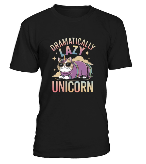 Lazy Unicorn Cat Enjoying Magical Rainbow Days T-Shirt Unisex