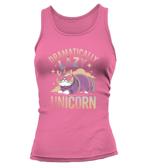 Lazy Unicorn Cat Enjoying Magical Rainbow Days Tank top Woman