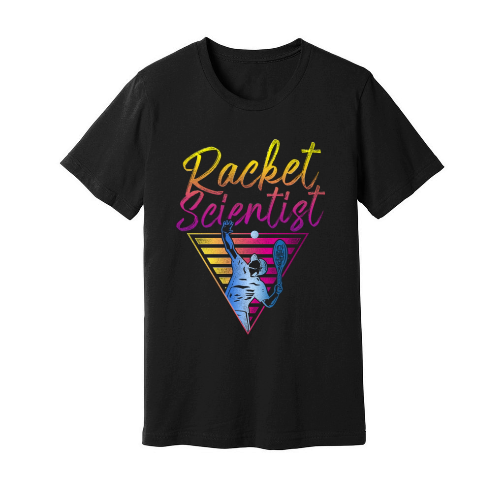 Funny Tennis Player Racket 80s 90s Unisex Jersey Tee