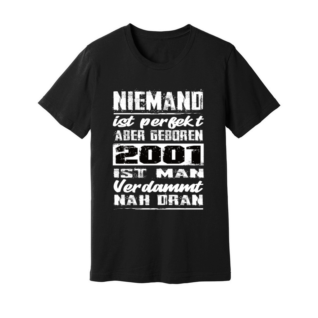 Nobody Is Perfect But Born 2001 Birthday Unisex Jersey Tee