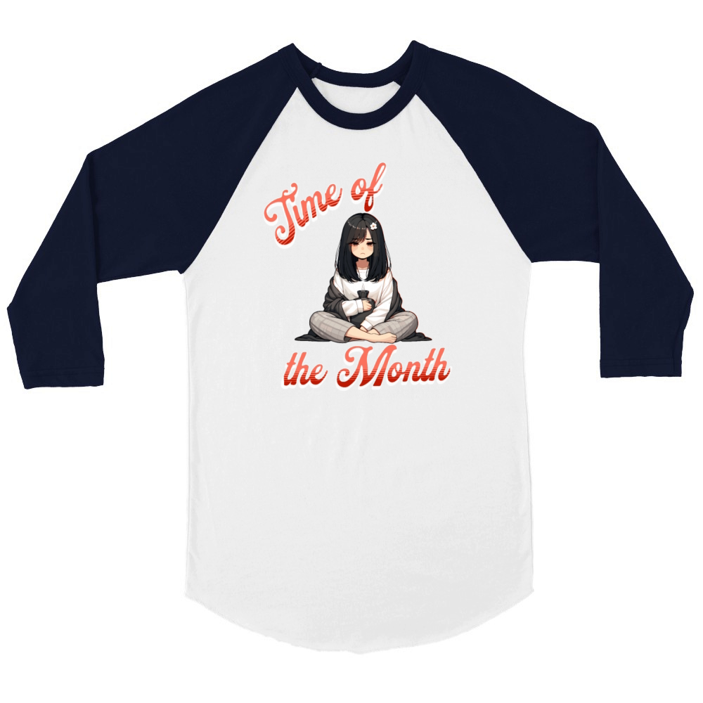 Time of the Month Periode Style Design Unisex ¾ sleeve Raglan T-shirt
