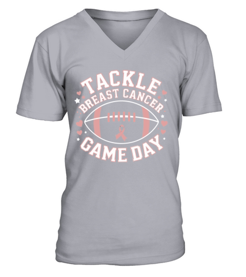 Breast Cancer Awareness Tackle Breast Cancer Sport V-Neck T-shirt