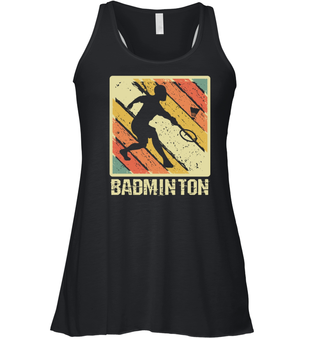 Badminton Retro Sunset Player Women's Flowy Tank Top