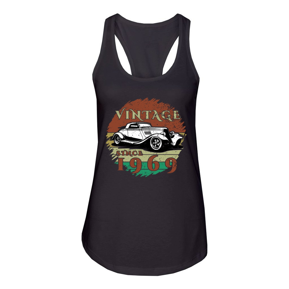55th birthday Classic Car - Vintage since 1969 Women's Racerback Tank