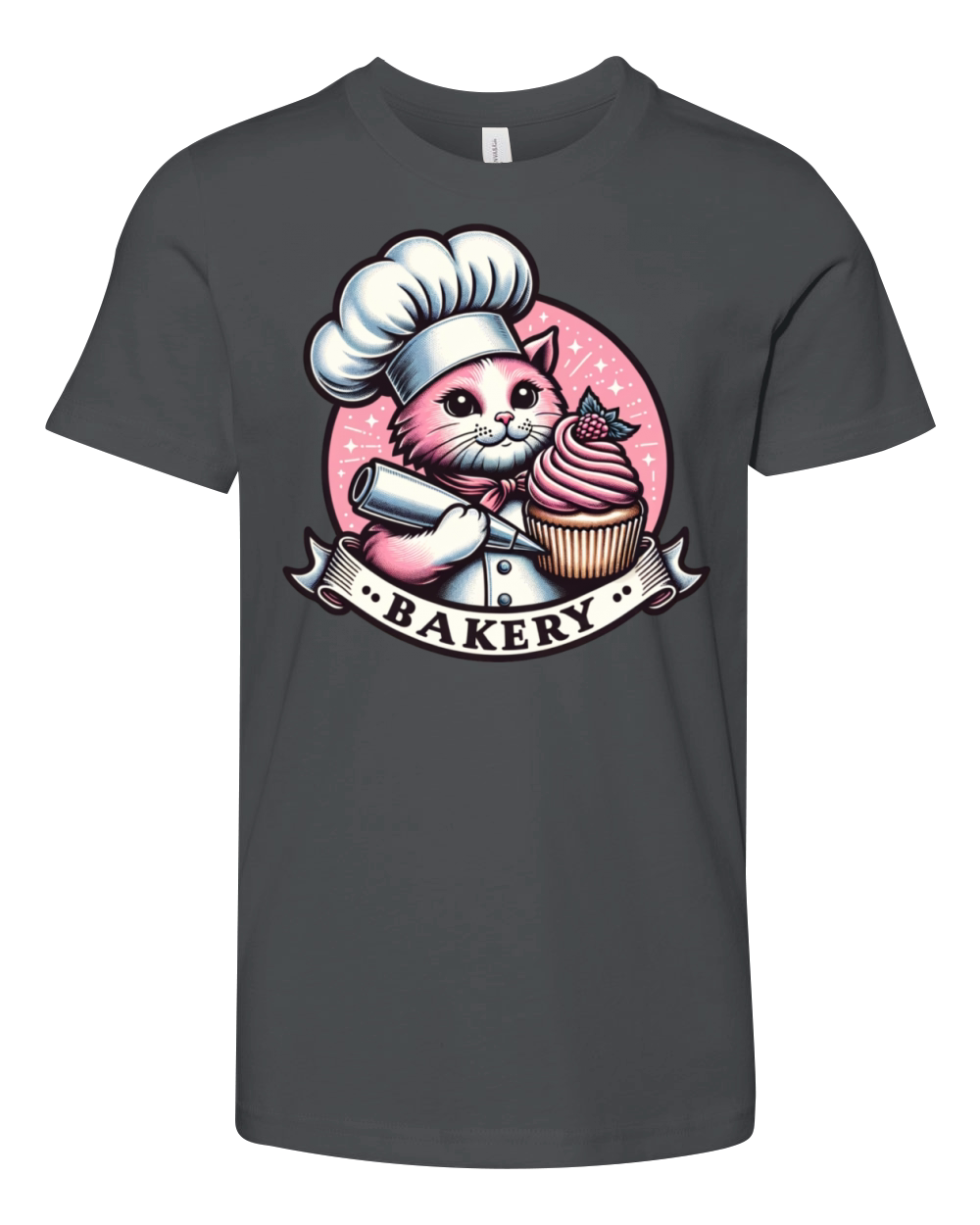 Pink Kitty Bakery-Kawaii Cupcake Design Youth Unisex Jersey Tee