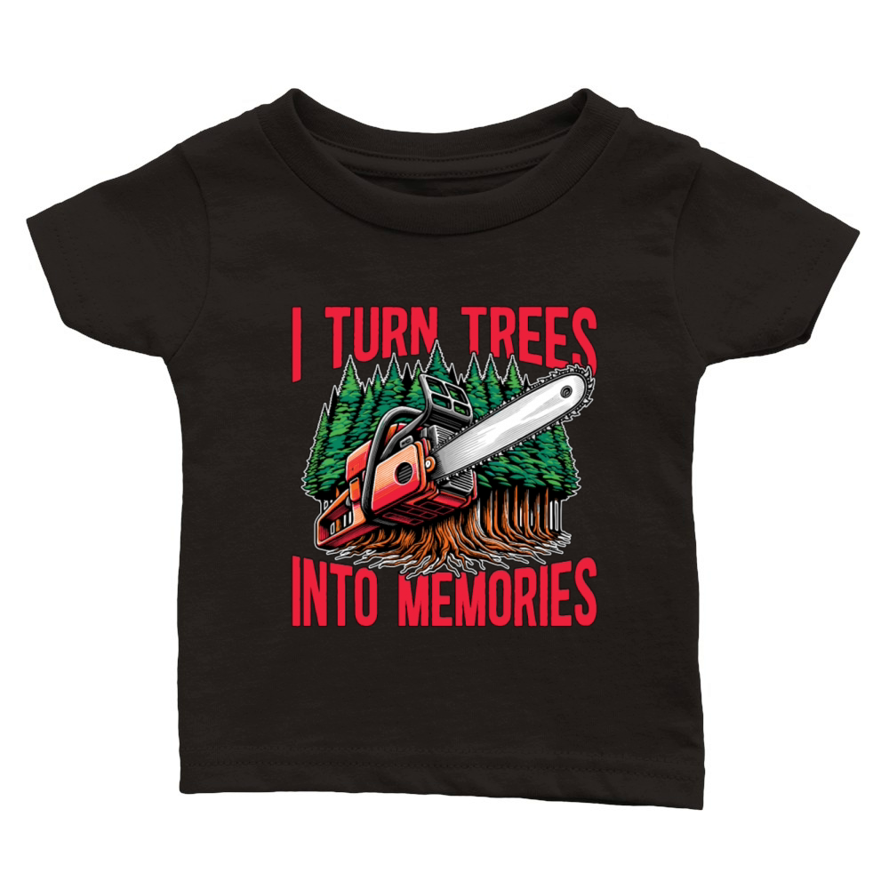 Logging I Turn Trees Into Memories Lumber Worker Classic Baby Crewneck T-shirt