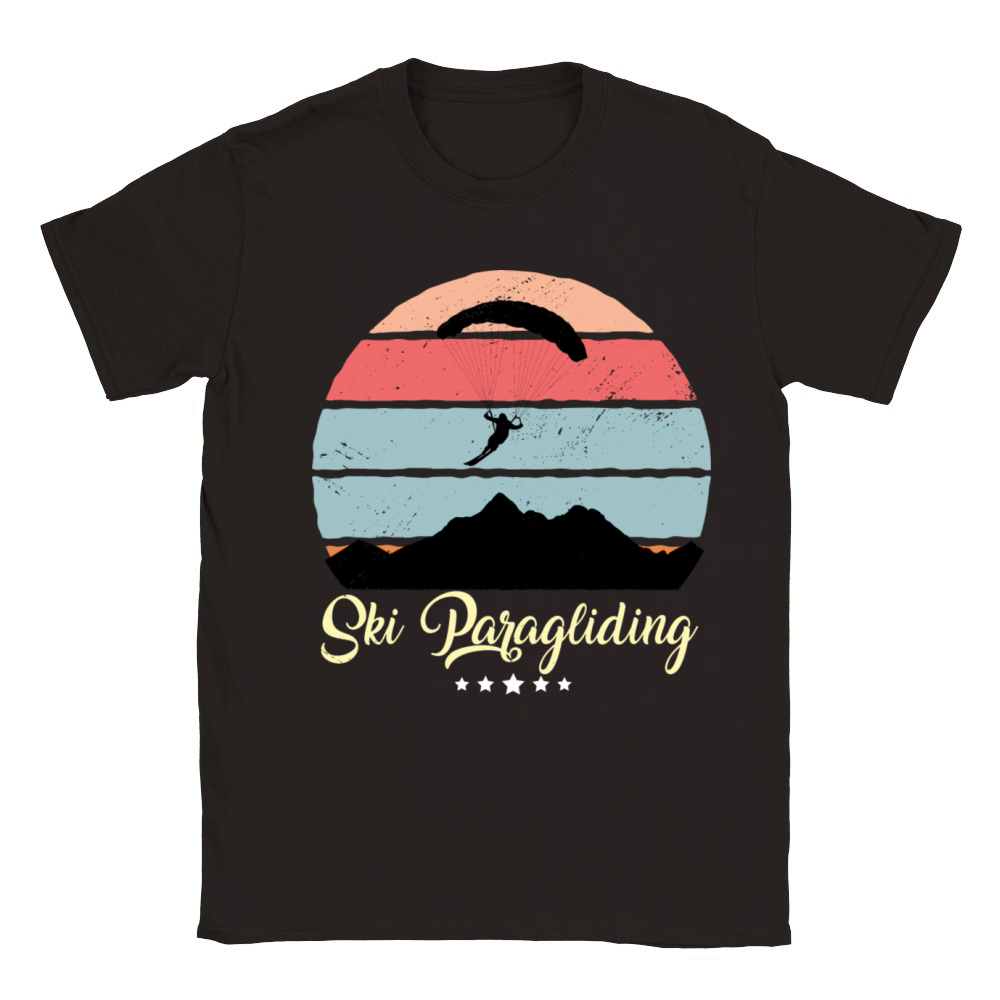 Ski Paragliding Vintage Retro Sunset Classic Kids Crewneck T-shirt
