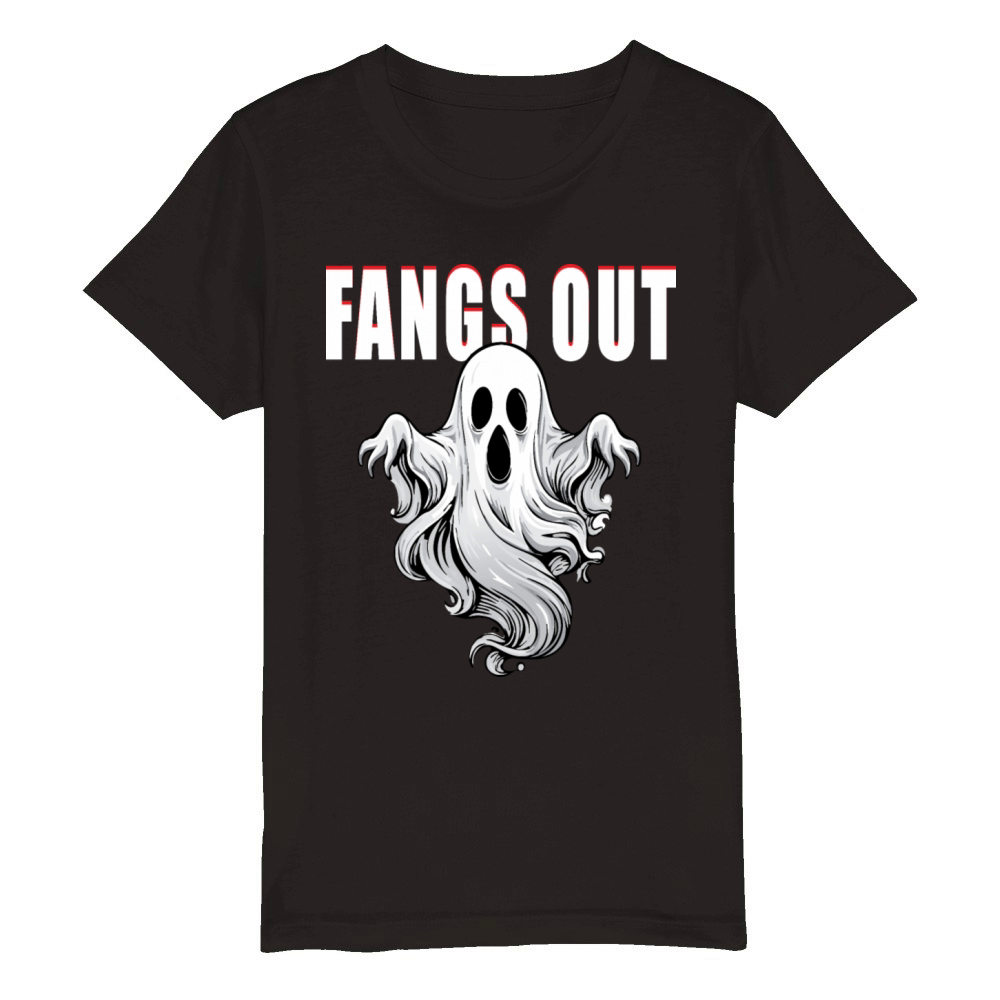 Fangs out Organic Kids Crewneck T-shirt