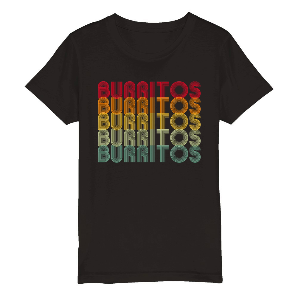 Retro Burrito Organic Kids Crewneck T-shirt